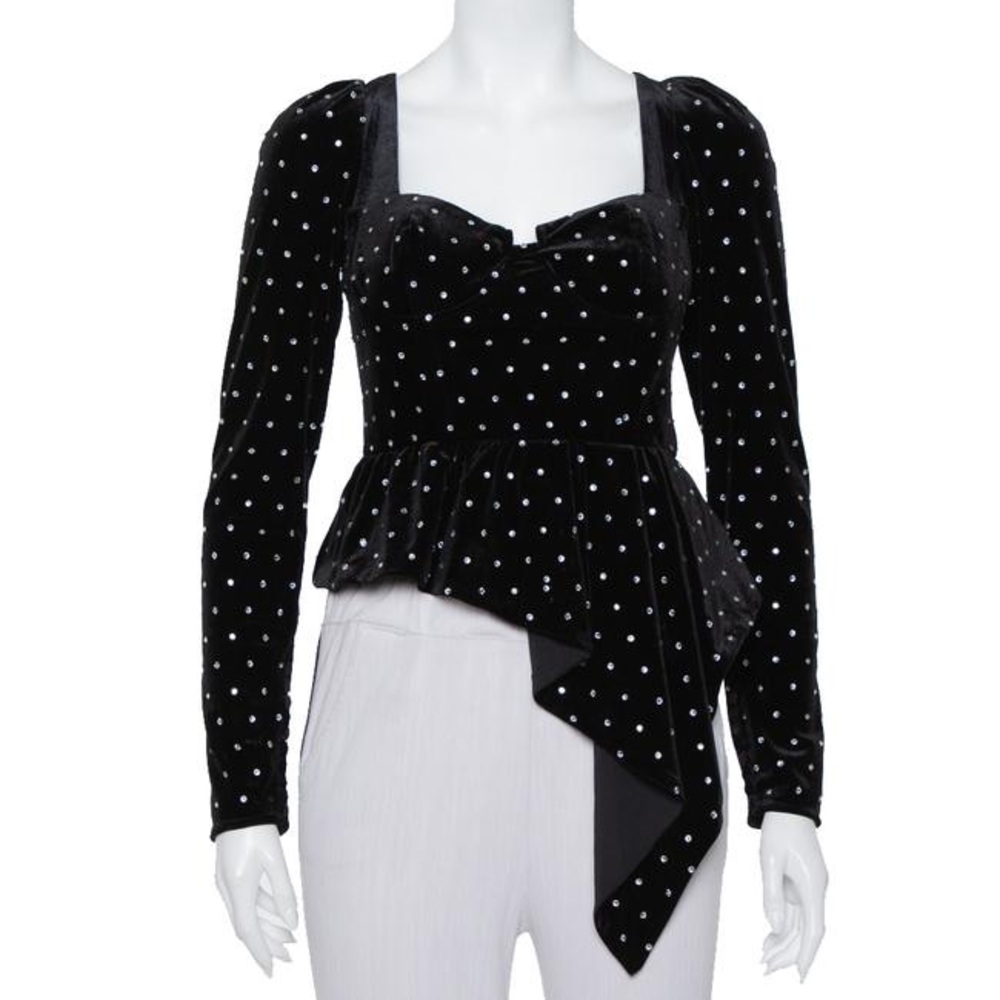 Self Portrait Velvet Bustier Top
